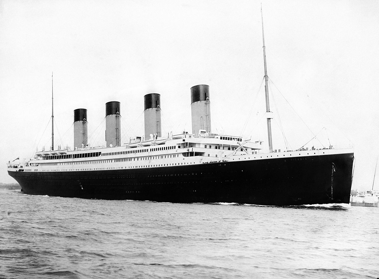 The RMS Titanic departing Southampton, England, on its doomed maiden voyage (Wikimedia Commons)